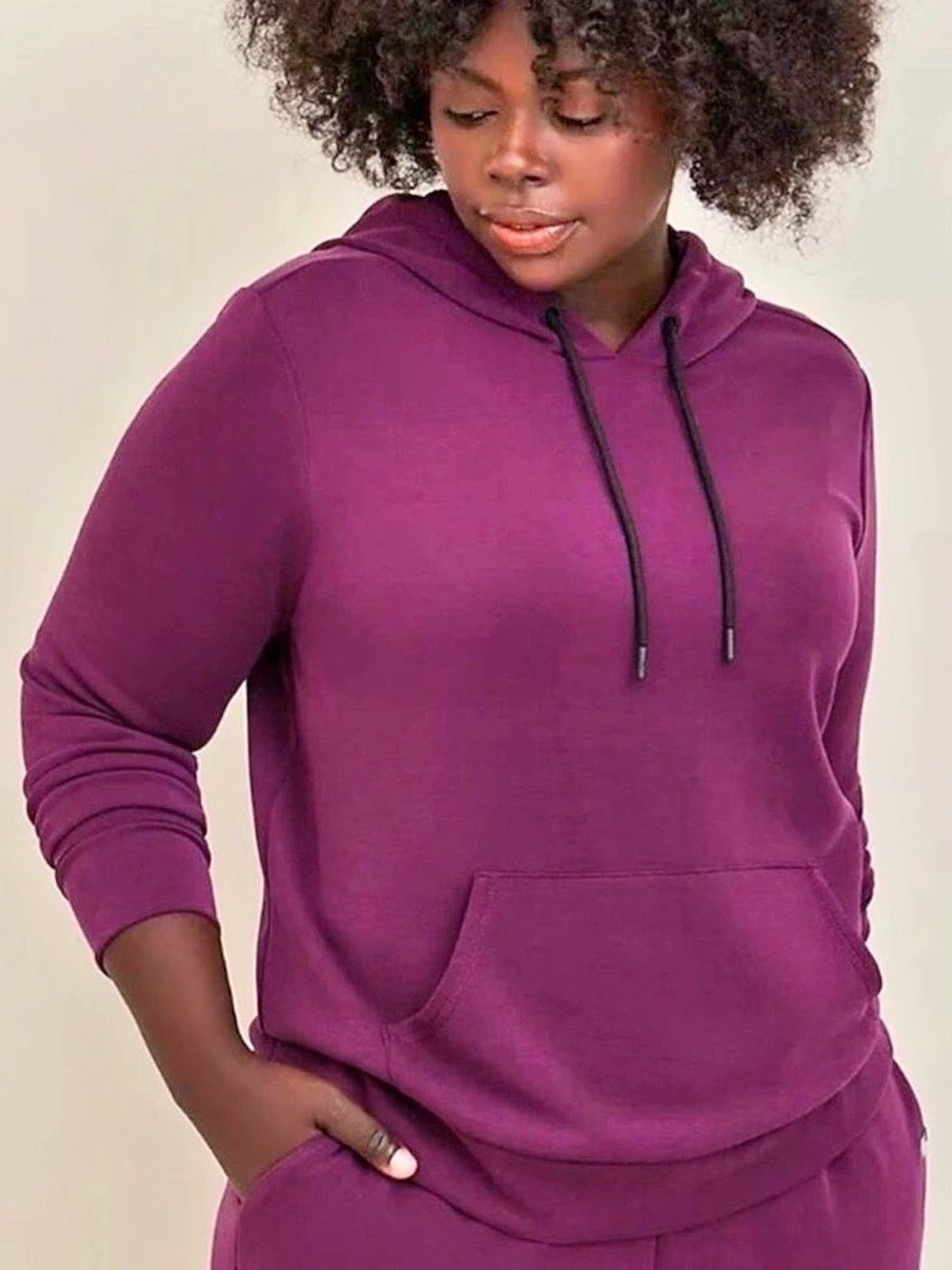 Torrid Cupro Long Sleeve Active Hoodie Sweatshirt Purple 2X